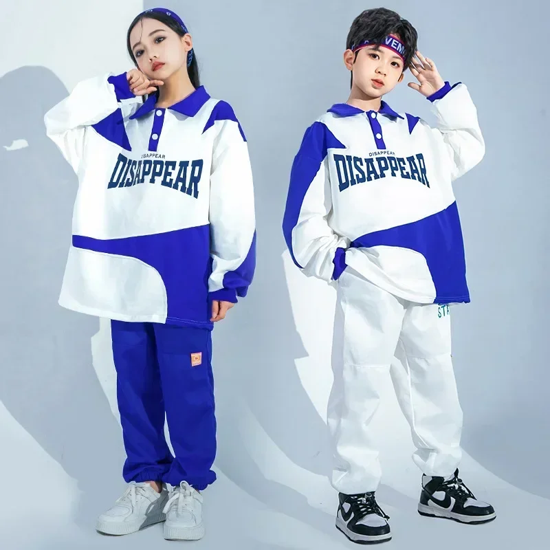 Spring Autumn Boys Sport T-shirt Pants Sets Children Tracksuits Girls Sweatshirt Cheerleading Team Kids Clothes Stage Costume