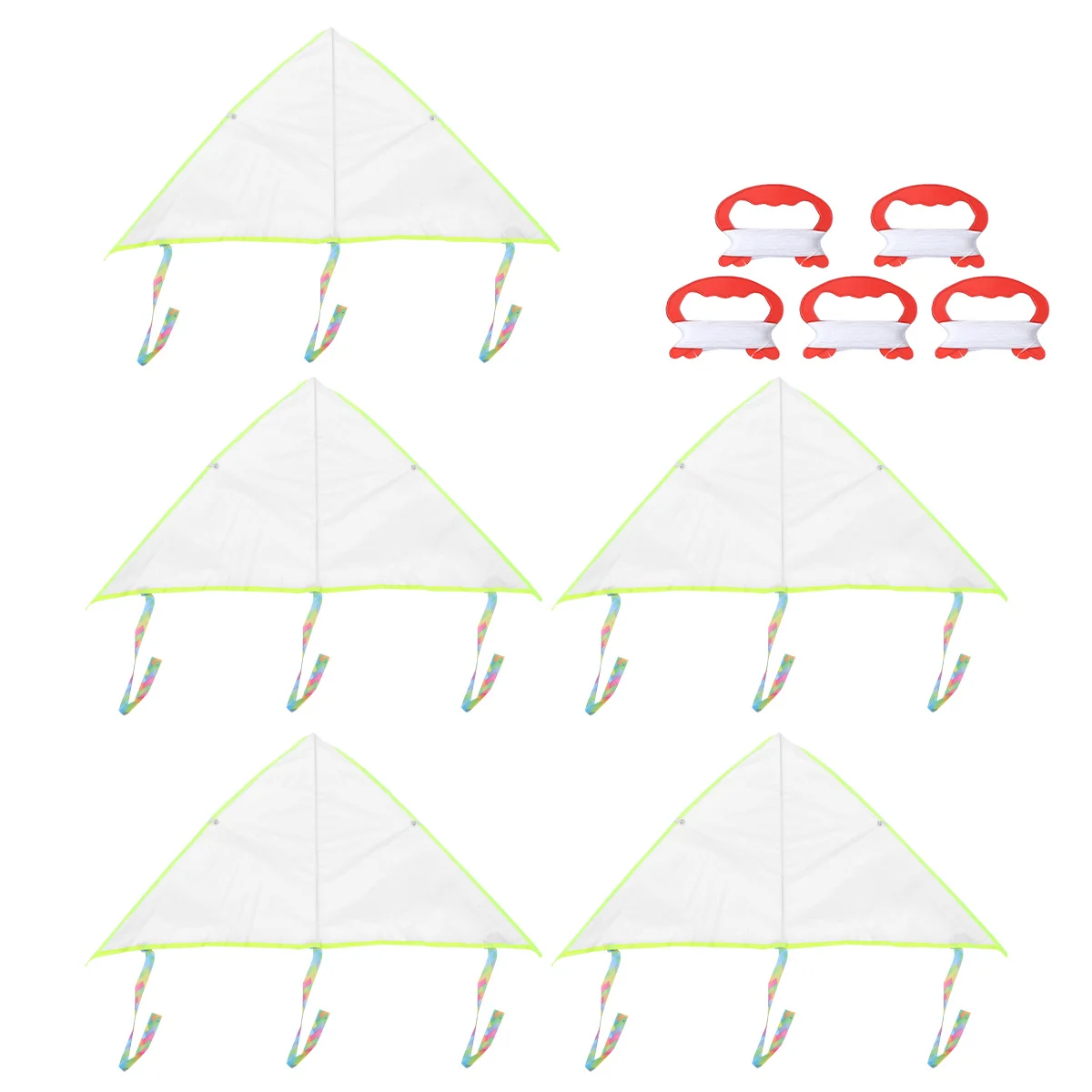 5 Stuks Kids Diy Schilderen Kite Lege Driehoek 75X75 Cm 50 M Middenlijn Outdoor Vliegeren voor Strand Communicatie