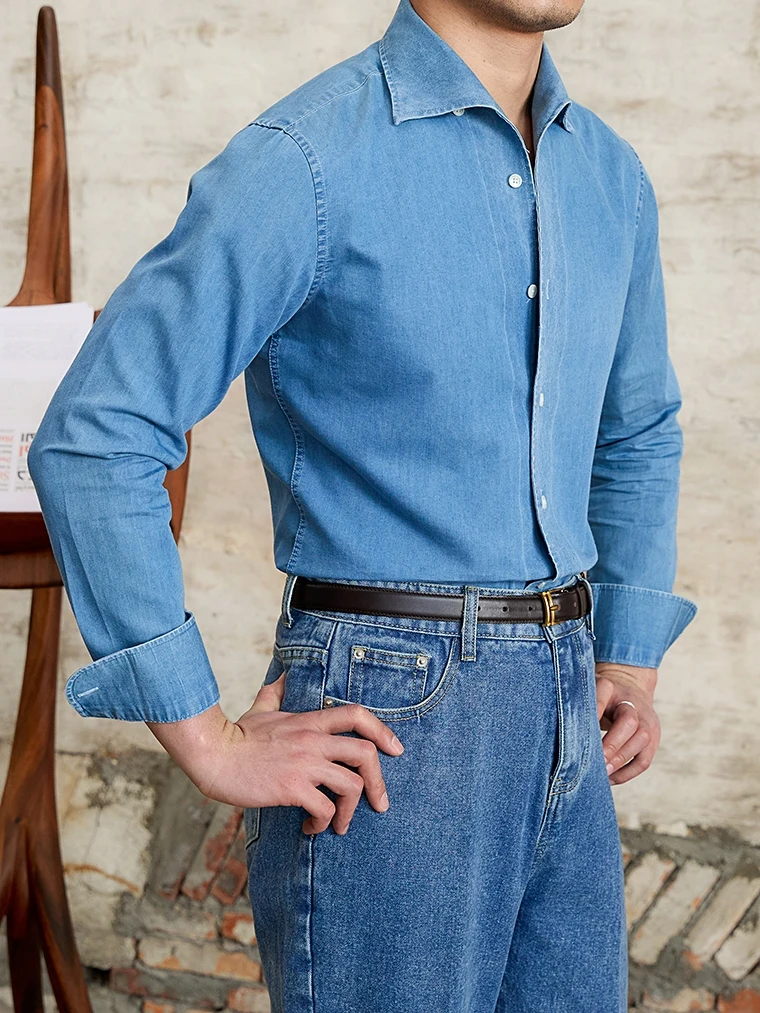 Señor. Csa Vaquera de Manga Larga Informal y Versátil Deer Tee, Corte Entallado, Cuello de una Pieza, Estilo Británico, ...