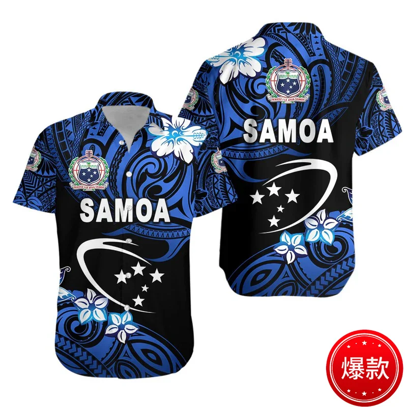 Small Size 3D Print American Samoa IndependenceDay Shirts For Men Samoa Emblem Graphic Shirts Blouses Women Shirt Mens Clothing