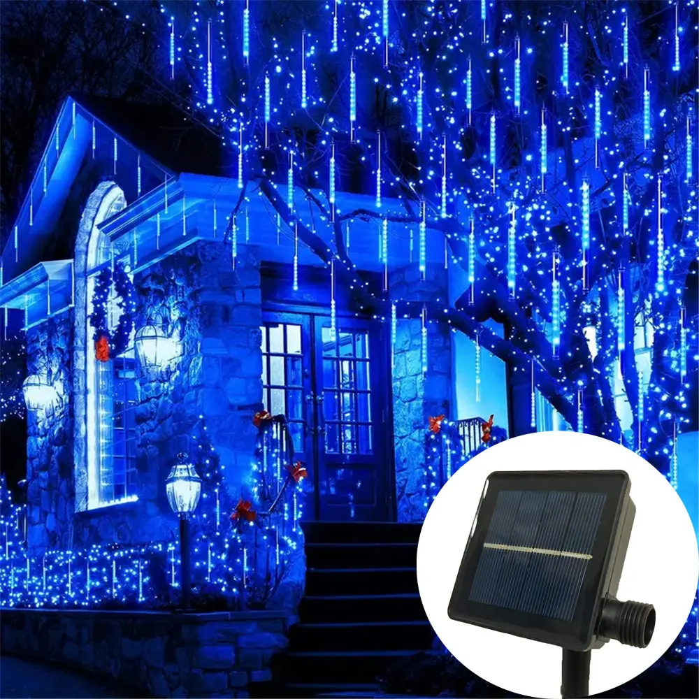 

30/50cm Festoon LED Fairy Meteor Shower Light String Garden Outdoor Solar Garland Lamp Summer Camping Wedding Party Decoration