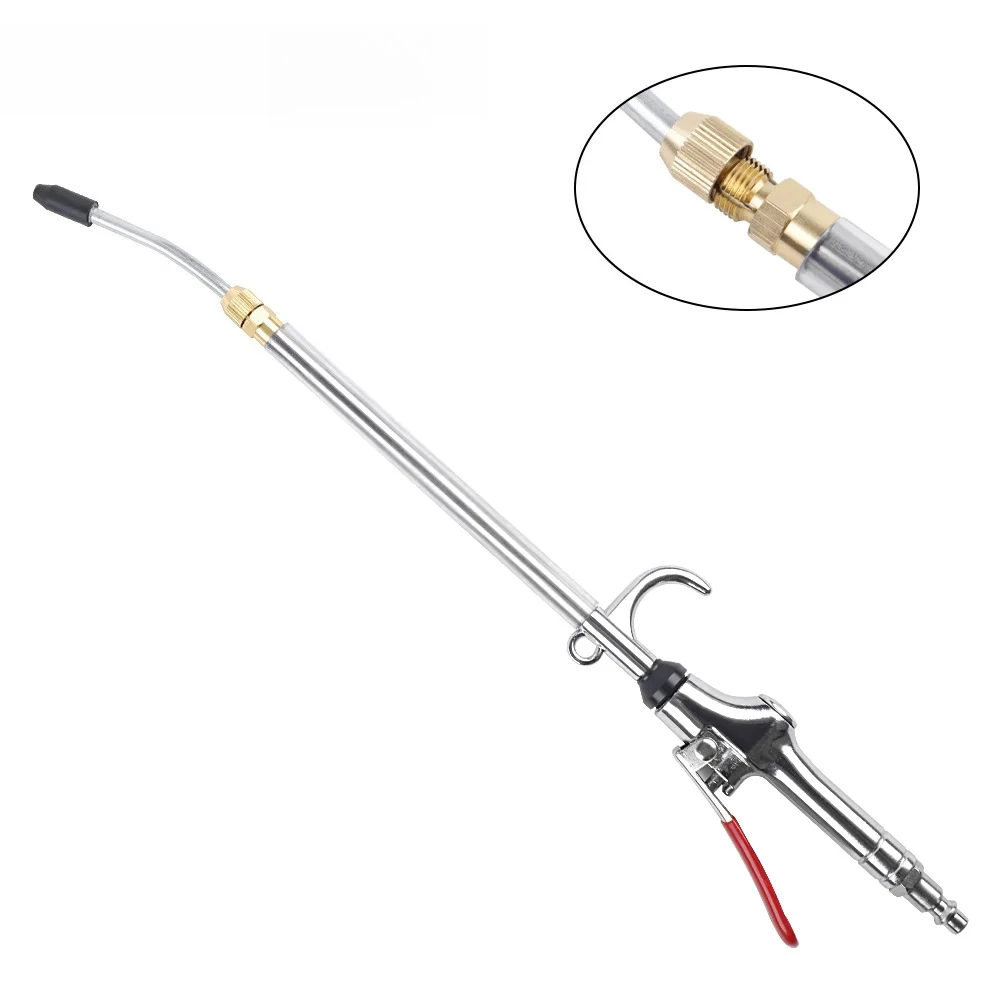 High Volume Powerful Industrial Air Blow Gun Extensible Stainless Steel Air Flow Nozzle, Pneumatic Air Compressor Accessories