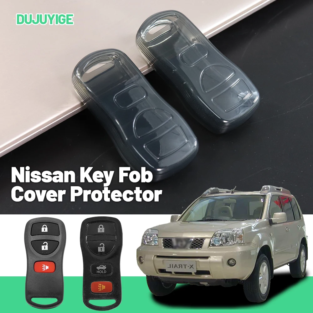 Étui transparent en TPU pour clé de voiture, pour Nissan X-Trail Qashqai Pathfinder, coque de protection pour clé, accessoires automobiles