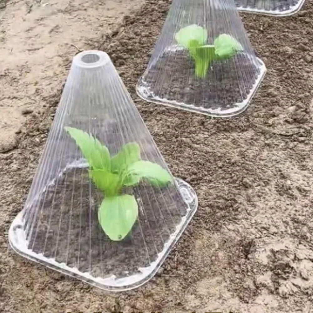 

C5 20pcs Garden Plant Cloches Cover Reusable Square Plant Growth Sunscreen Seedling Cover Greenhouse Plant Protection Cover