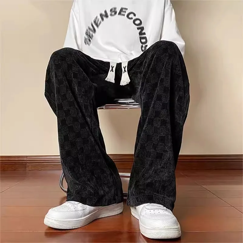 

Men's Loose Fit Sport Pants Autumn Winter plus Size 300 Pou Trendy Brand Color Drapey Casual Trousers American Retro...