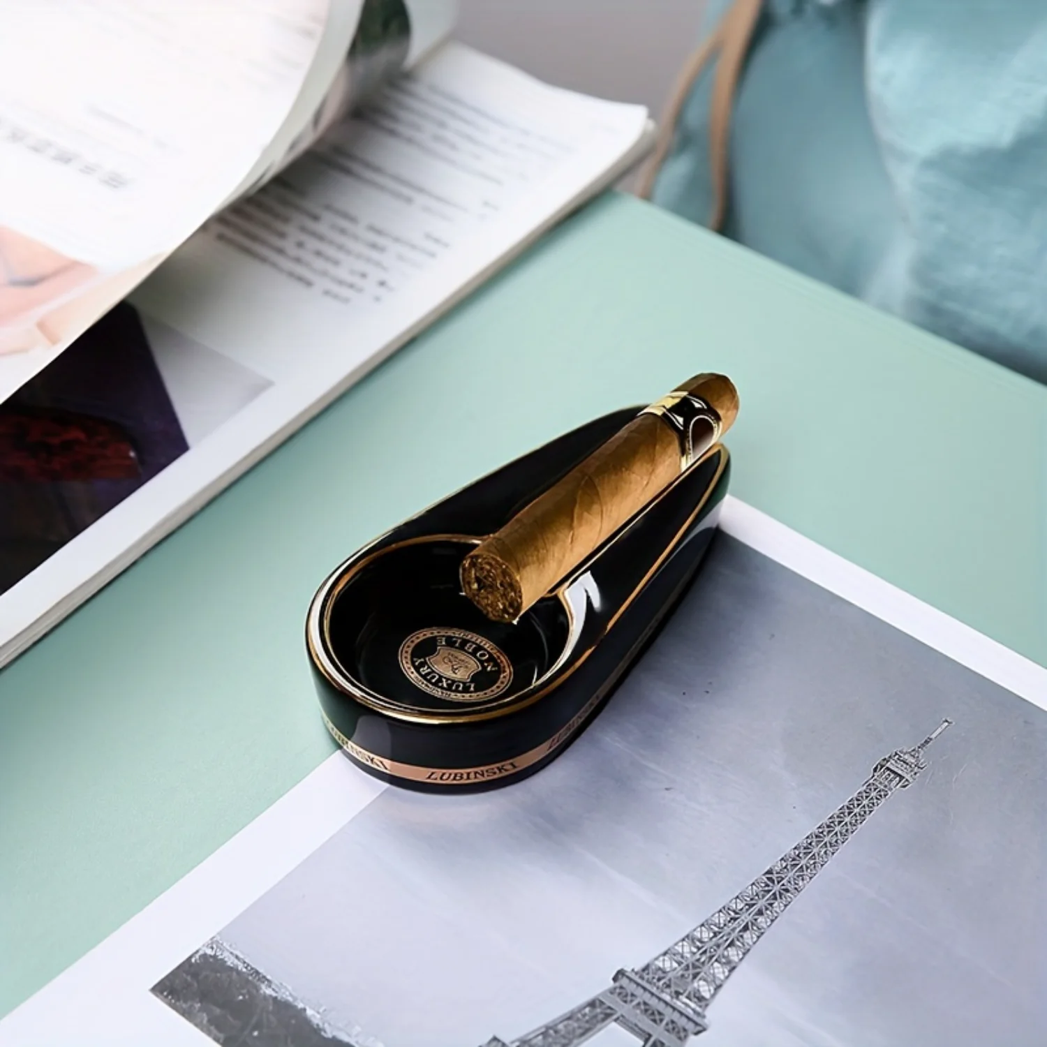 منفضة سجائر سيراميك - طراز كلاسيكي، تصميم محمول ومبتكر للسيجار وإكسسوارات التدخين #4