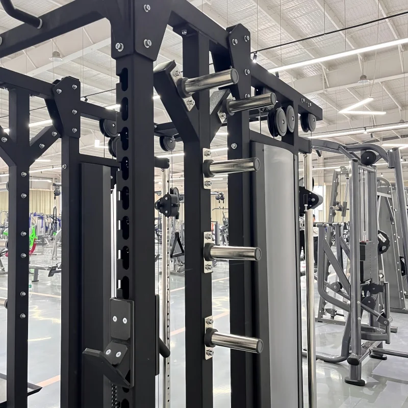 2026 Multi-Functional All-in-One Smith Machine Functional Trainer Gym Equipment Plate Loaded Steel Safety Commercial Usepromote