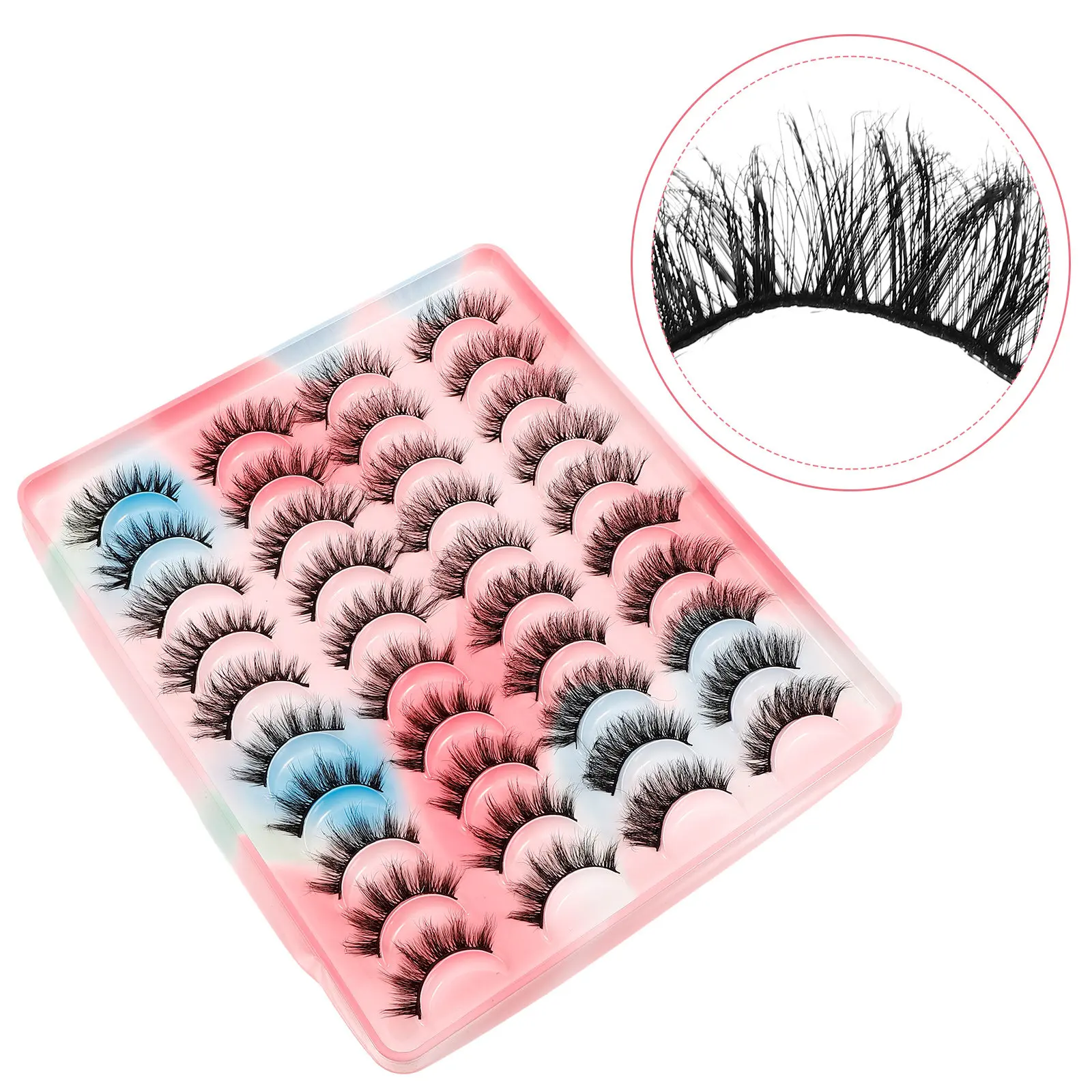 20Pairs Effect False Eyelashes for Women Short Natural Looking Fake Lashes Easy Apply Comfort Fit for Dating Vacations