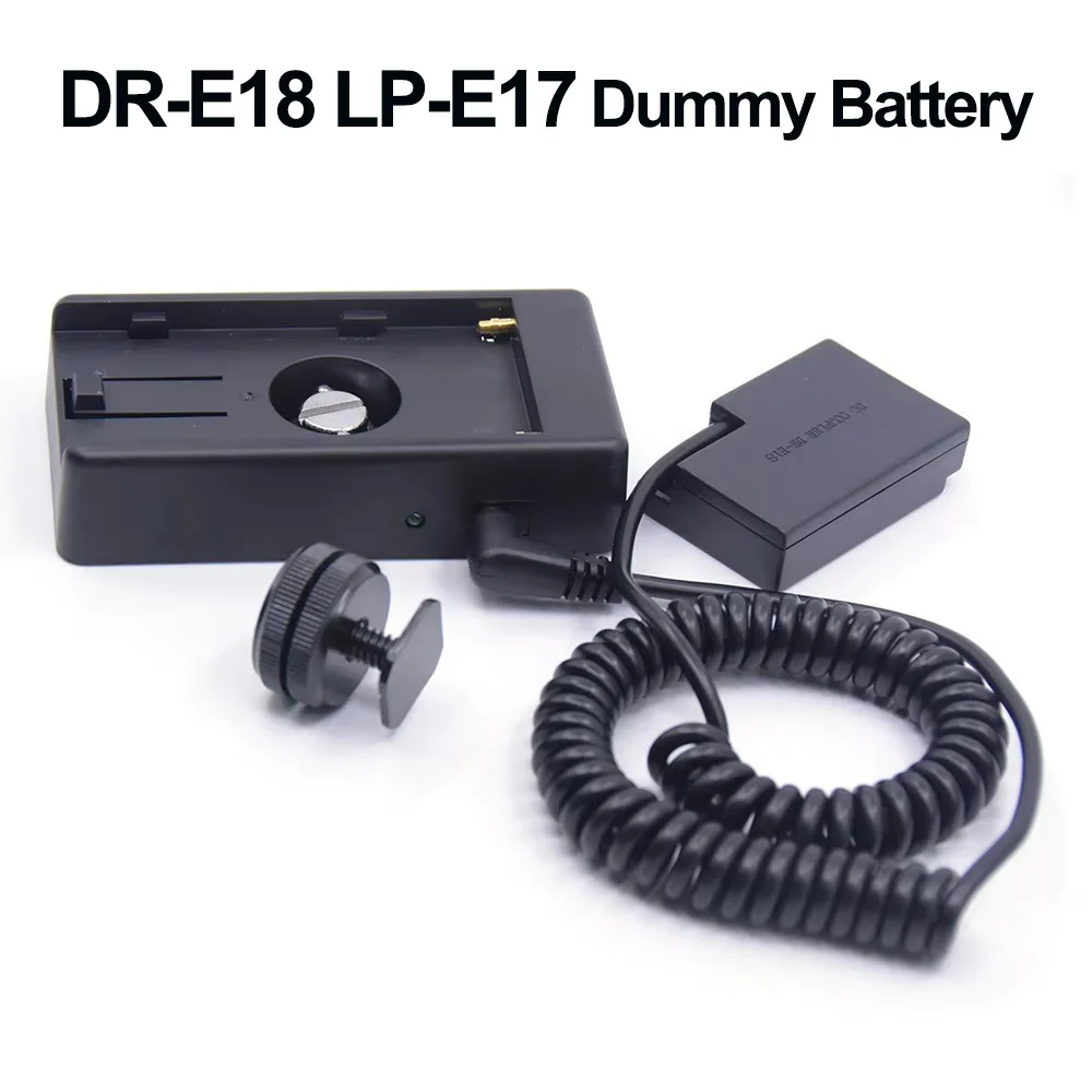 

LP E17 Dummy Battery DR-E18 Coupler NP F970 F750 F550 Power Adapter Plate Set for Canon EOS RP R10 750D 760D 850D 8000D 77D 250D