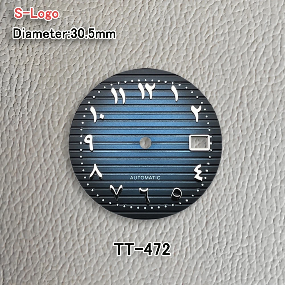 Nuovo 30,5 mm S Logo N-autilus arabo NH35 quadrante sfumato adatto al movimento NH35/NH36 non luminoso accessori per la modifica dell'orologio