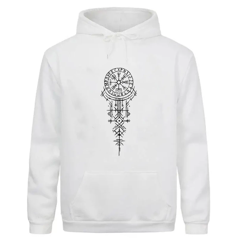 

Men's Funny Trip Hoodie Autumn New Viking Runic Compass Graphic Sweatshirt Loose Long Sleeve Streetwear Y2K Clothes Unisex Hoody