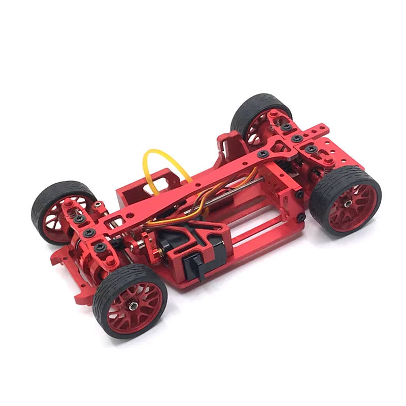 1:28 Metal Upgrade Modified Frame MINI-Q Drift Model With Metal Three-wire Steering Gear RC Car Spare Parts Accessories