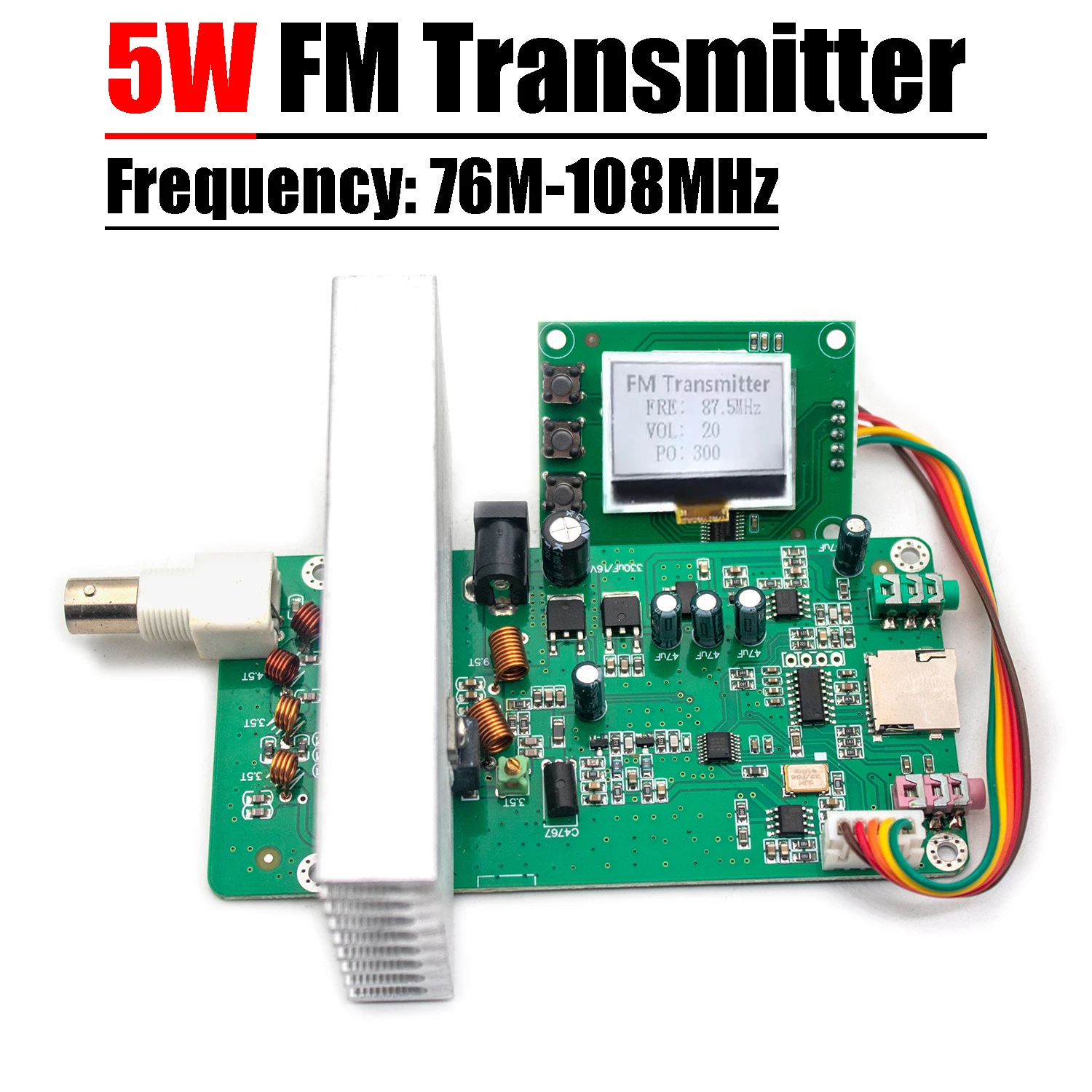 Imagem -02 - Pll Áudio Estéreo Transmissor fm Display Lcd Digital Receptor Estação de Rádio Amplificador Ham Transmissão fm Freqüência 76 Mhz108mhz 15w