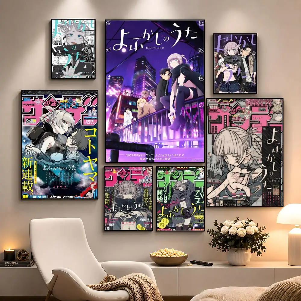 Anime Call Of The Night Vampire Poster Peel And Stick Wall Art PP Waterproof HD Bedroom Living Room Home Decor Gift