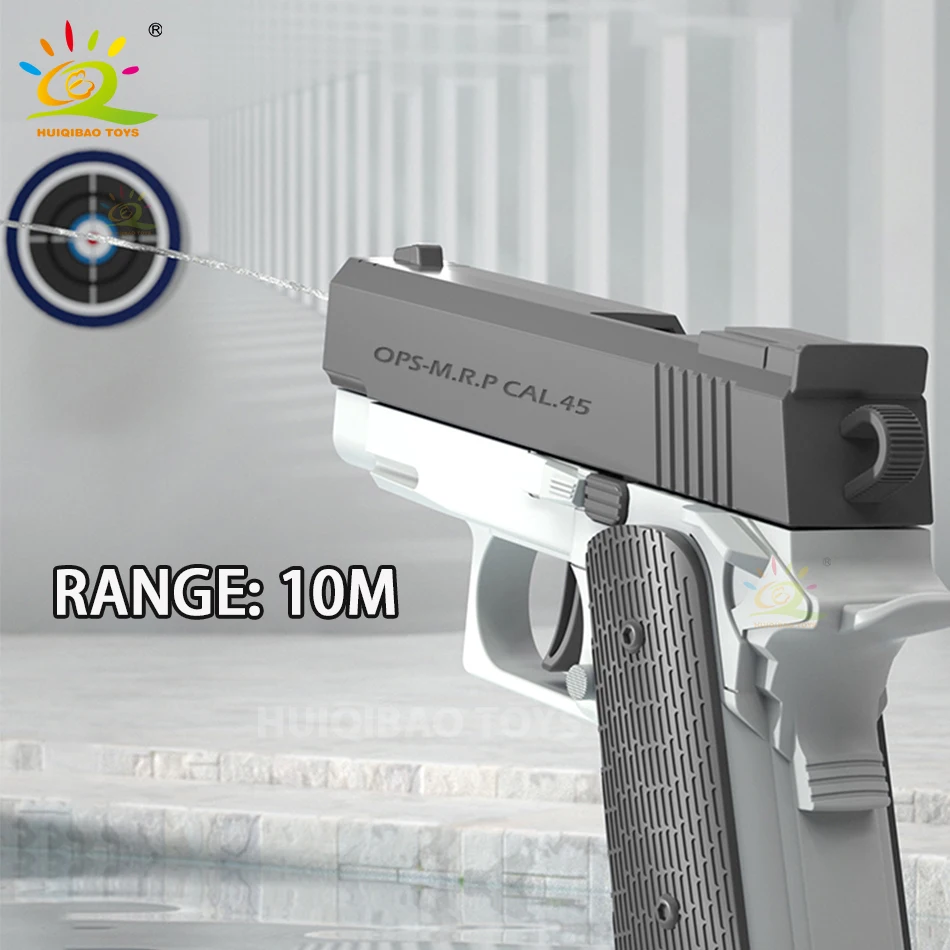2025 M1911 물총 권총 슈팅 장난감 자동 여름 야외 놀이 수상 스포츠 해변 장난감 어린이를위한 소년 소녀 성인 선물