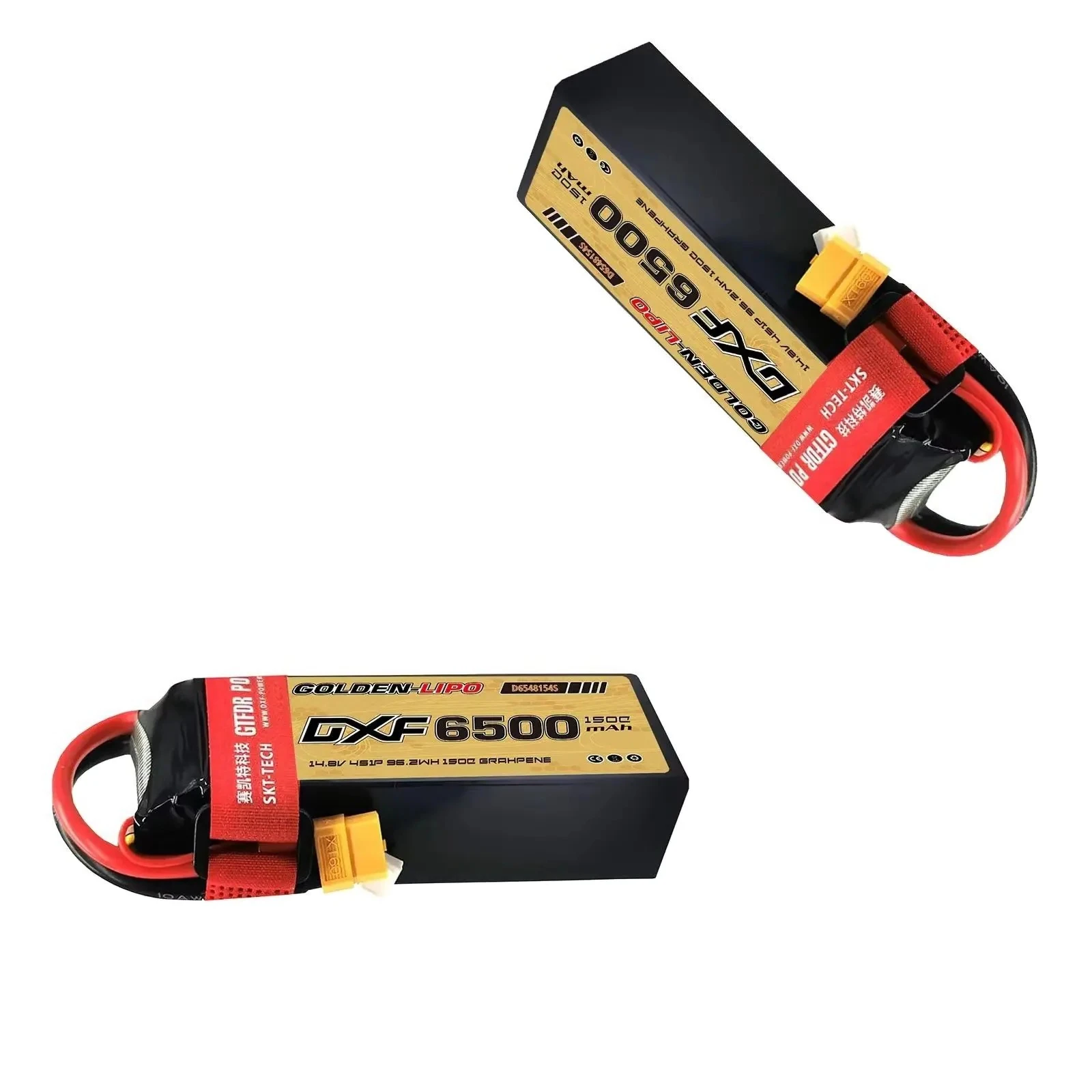 

6500mAh DXF 4S Lipo 14.8V 150C Battery Hard Case Battery with XT60 Connector for Car Truck Tank RC Buggy Truggy Racing Hobby
