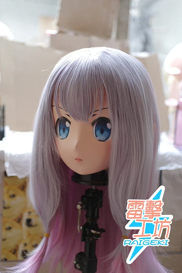 (RAIGEKI MAKS 90) Resin 2/3 Head Crossdresser BJD DOLL Kigurumi Anime Izumi Sagiri Cosplay Mask