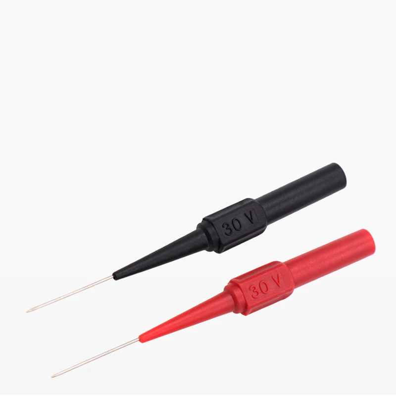 10pcs Insulation Piercing Needle Non-destructive Multimeter Test Probes Measuring Device Red/Black 30V For Banana Plug