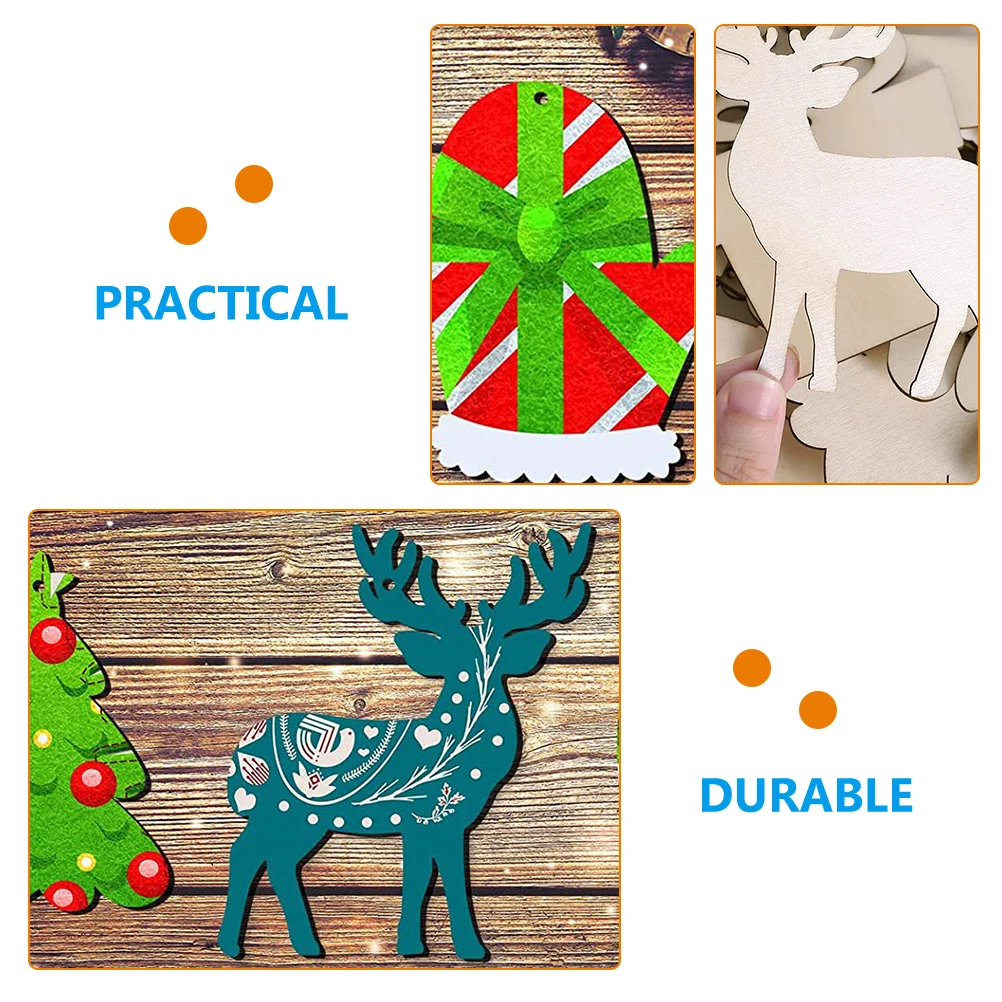 

DIY Wood Chip Set Christmas Decor Decorations Tree Pendant Ornament Cutout Crafts Hanging Graffiti Chips Drawing Blank Child