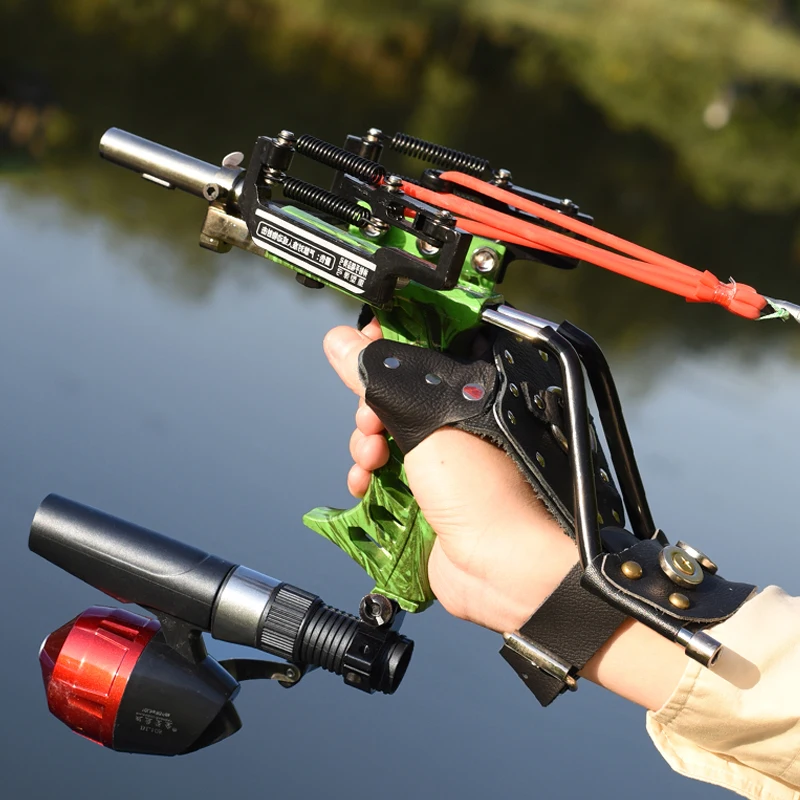 

Powerful Fish Shooting Slingshot Outdoor Hunting Fishing Fast Sling Dart Rubber Band Reel Competition Special for Sports