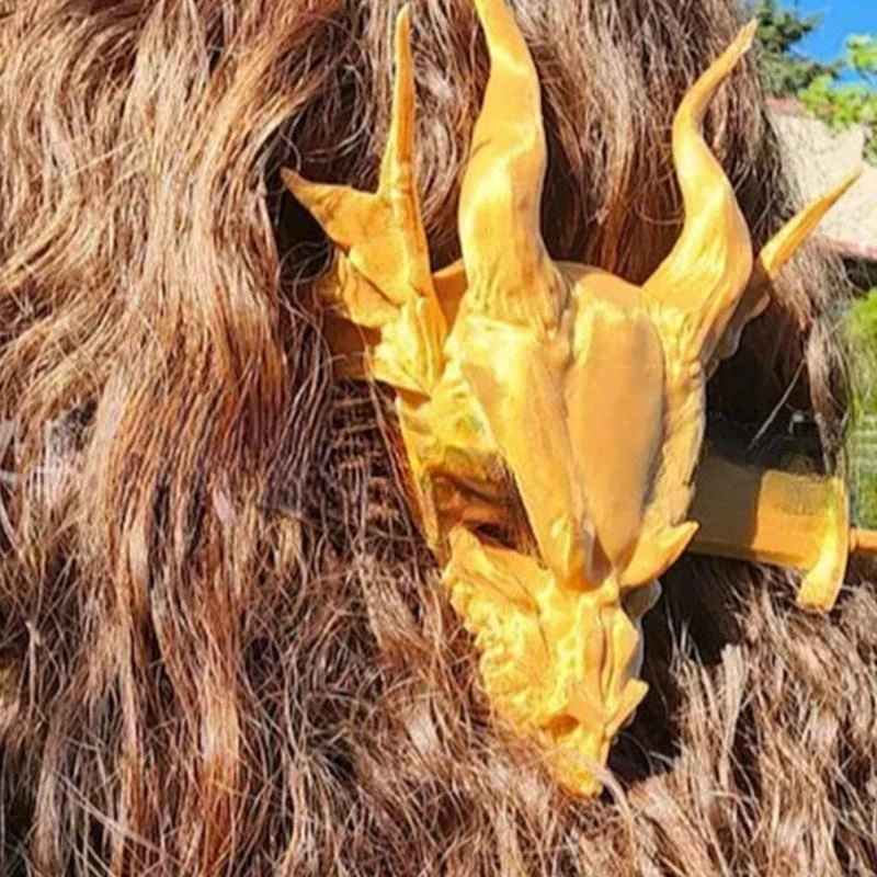 

Antique Dragon Skull Hairpin Strong Hair Clip Roleplay Hair For Halloween 15UB