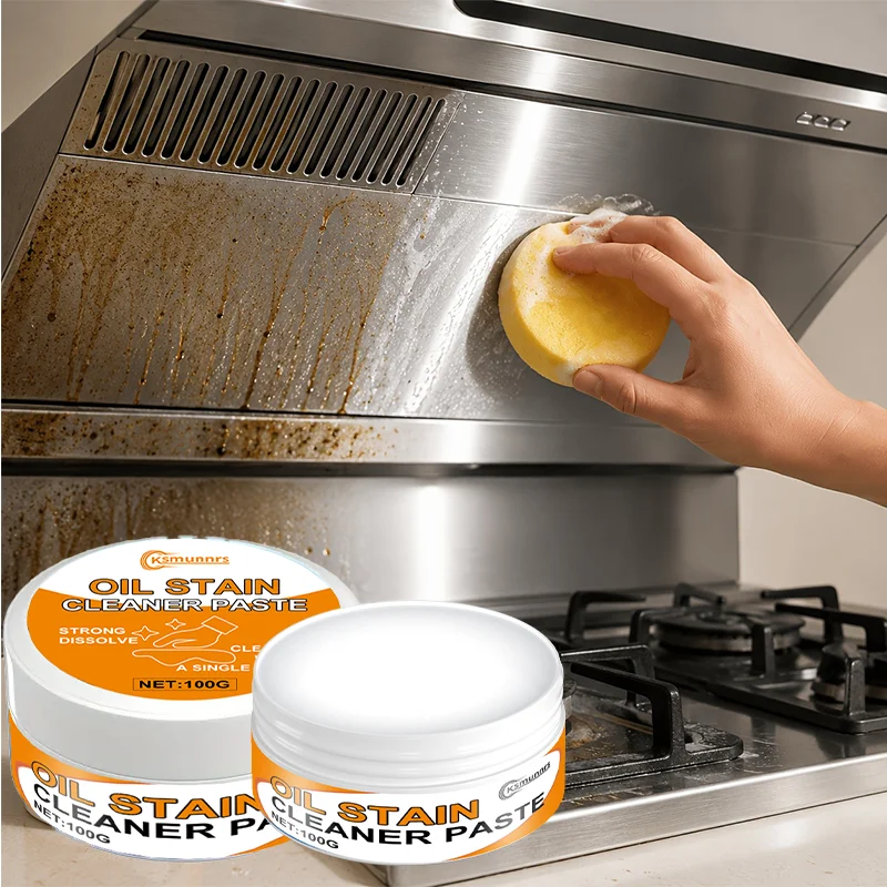 Kitchen degreaser paste dissolves grease, dirt, tar and oil film, returning utensils to their natural hue.