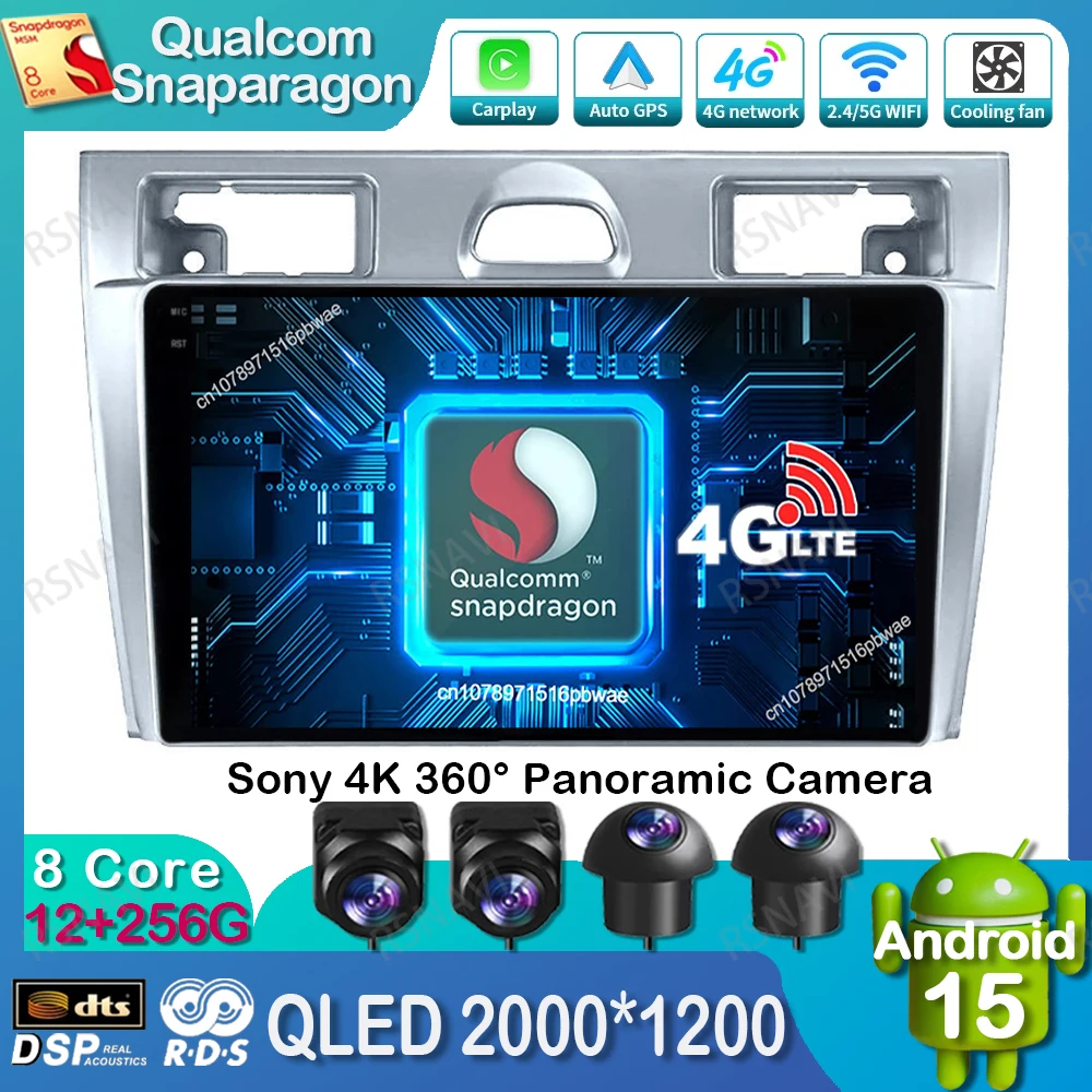 

Android 15 Car Radio For Ford Fiesta Mk VI 5 Mk5 2002 - 2008 BT Navigation Autoradio Stereo DVD QLED 4G LTE 5G WIFI DSP Qualcomm