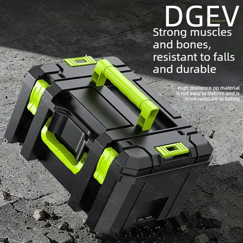 DGEV Multi Functional Large Capacity Stackable Toolbox Set, Large hardware Widened Storage Box