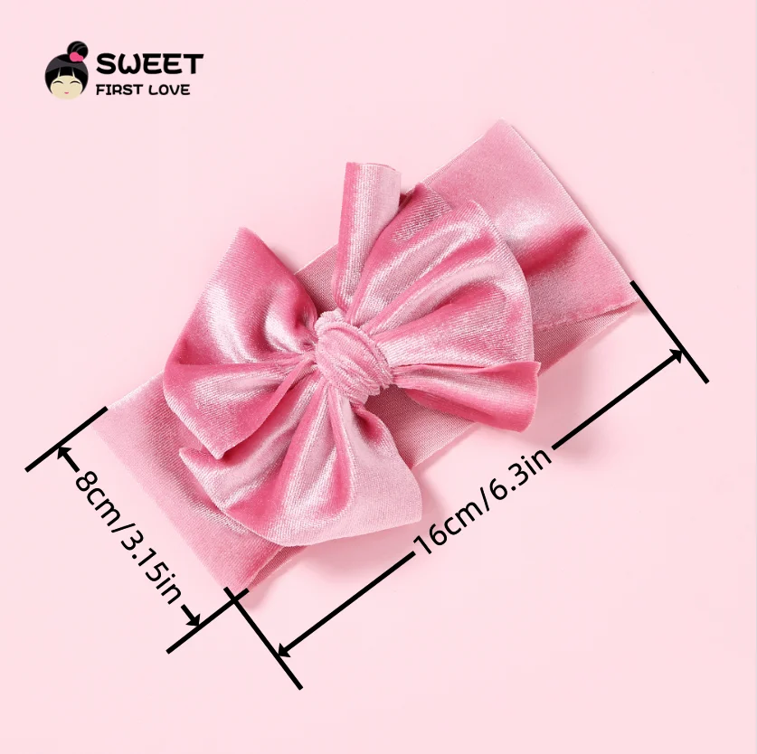 Velvet Bow Baby Girl Headband For Baby Gilrs Baby Hair Headband For Baby Headbands For Girls Newborn Headwear ONE SIZE