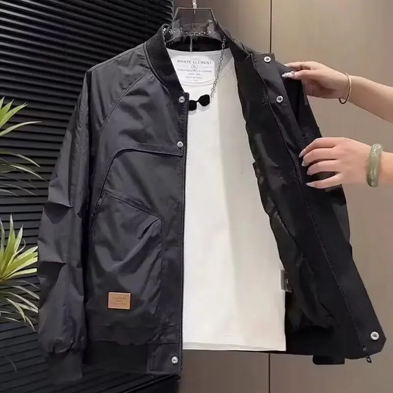 

Men's Baseball Jaet Casual Versatile Spring Autumn Sle Haome All-Match Lightweight Polyester Nylon Cosite Fiber