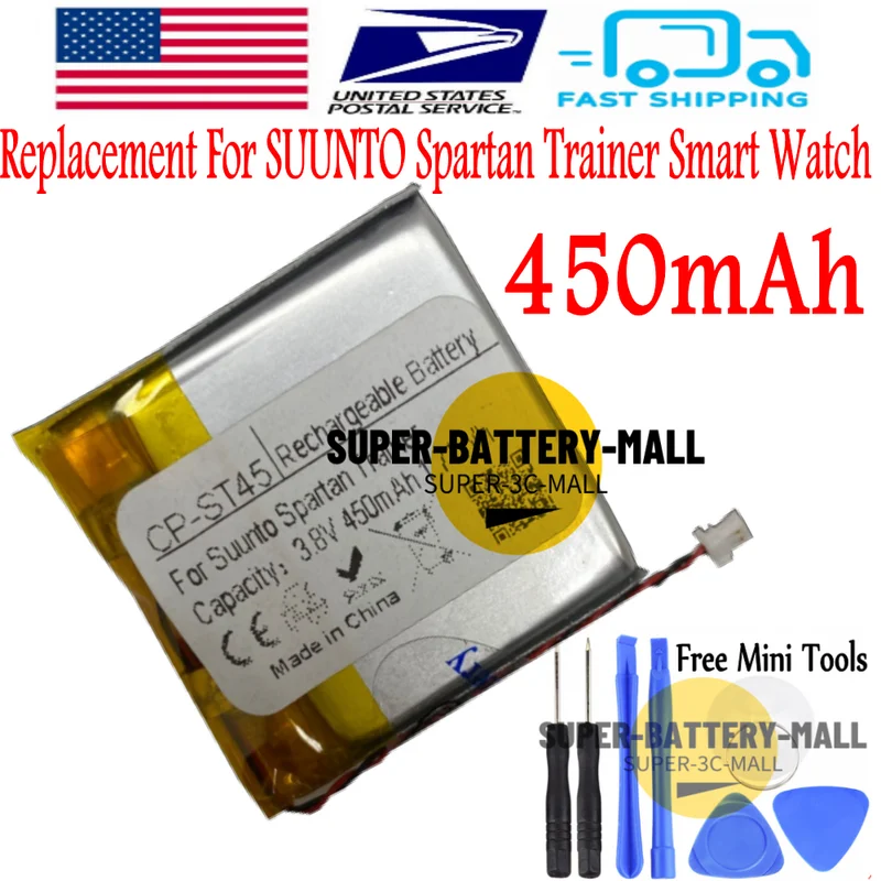 

US 450mAh Repair Battery For SUUNTO Spartan Trainer Wrist Heart Rate Sport Watch