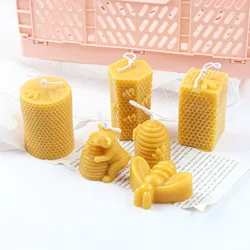 DIY Honeycomb Candle Mold Aromatherapy Candle Plaster Mold 3D Beehive Silicone Resin Soap Mold Handmade Home Craft Decoration