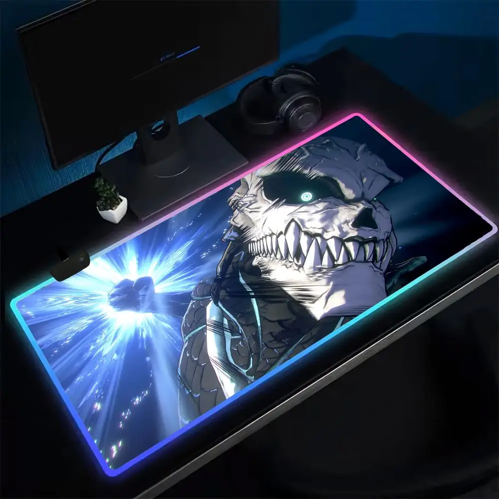 

Anime Kaiju No.8 Mouse Pad Anime Gaming Mouse Pad LED Table Pads Backlit Rubber Desktop XXL RGB Desk Mats