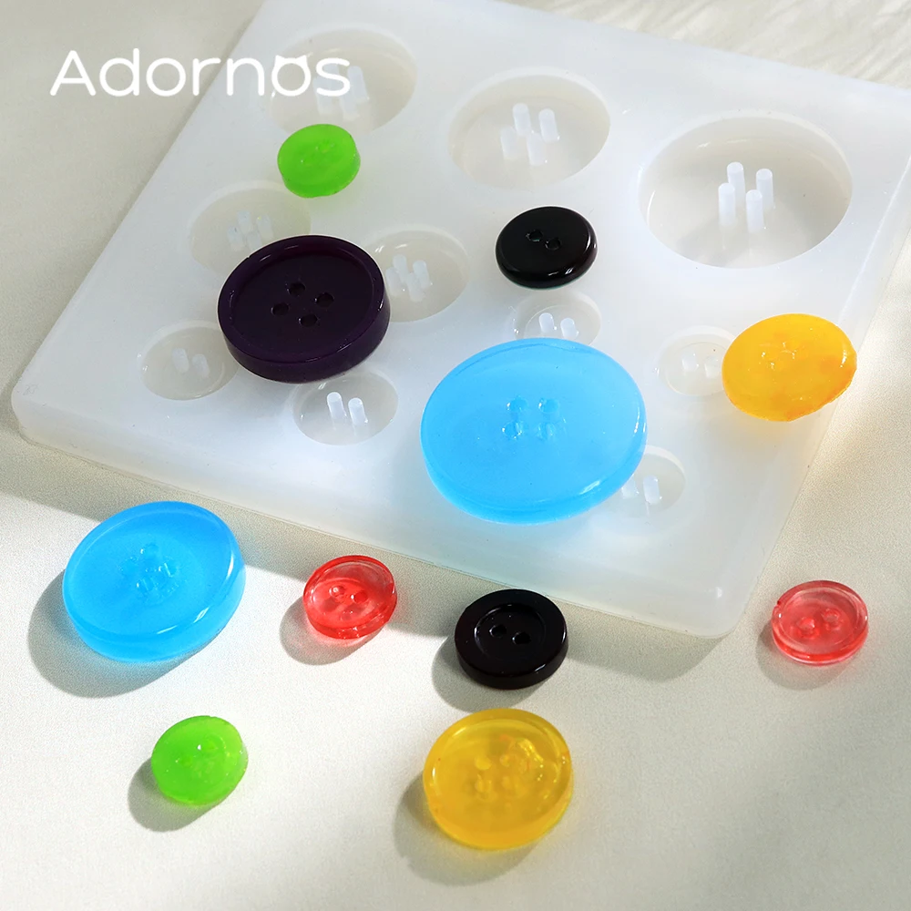 

1pcs Mixed Sizes Circular Button Epoxy Resin Silicone Mold White Silicone Button Resin Mold DIY Durable Decorative Buttons Mold