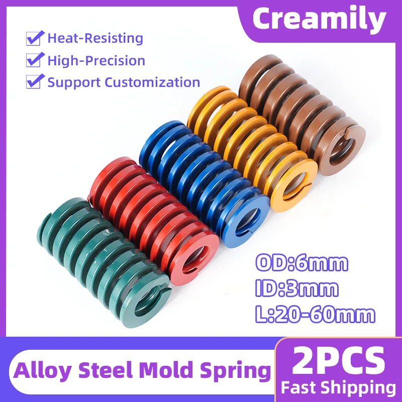 

Creamily 2PCS Mould Die Spring Spiral Stamping Compression Die Springs Outer Diameter 6mm Inner Diameter 3mm Length 20-60mm