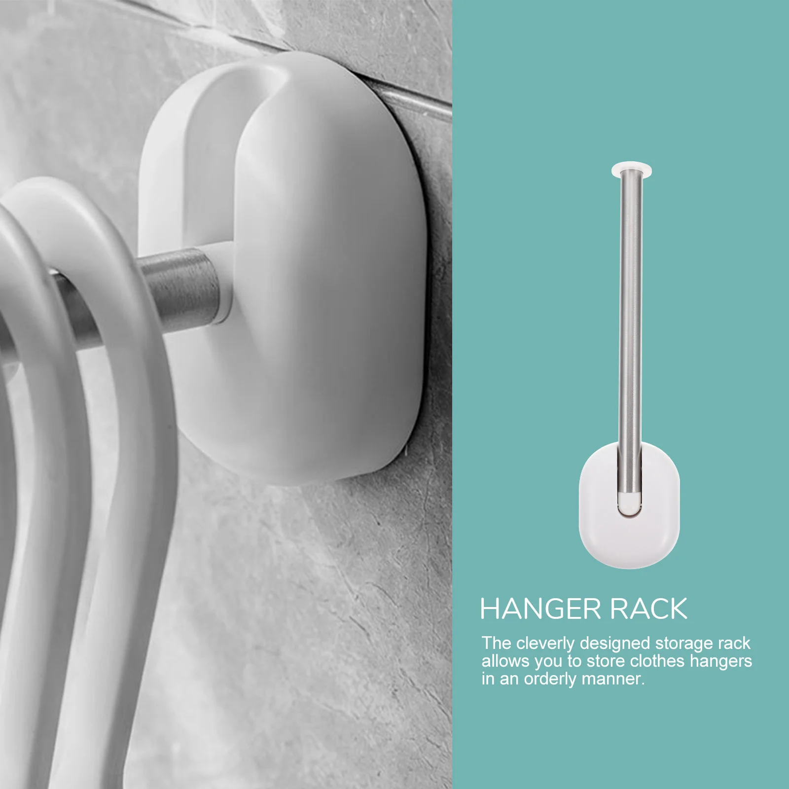 Household Wall Clothes Hanger Stacker Storage Organizer Wall Mounted Clothes Hanger Holder