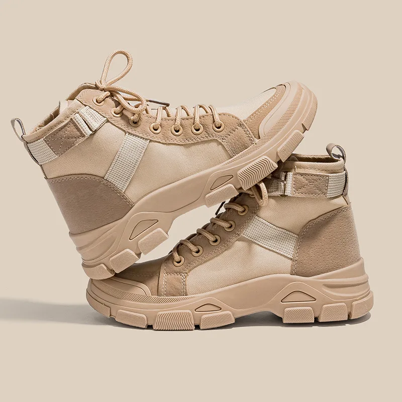 2023 Female Autumn New Canvas Boots Student Wild Knight Short Women Boots Short Tube High Top Small Short Boots Canvas Shoes