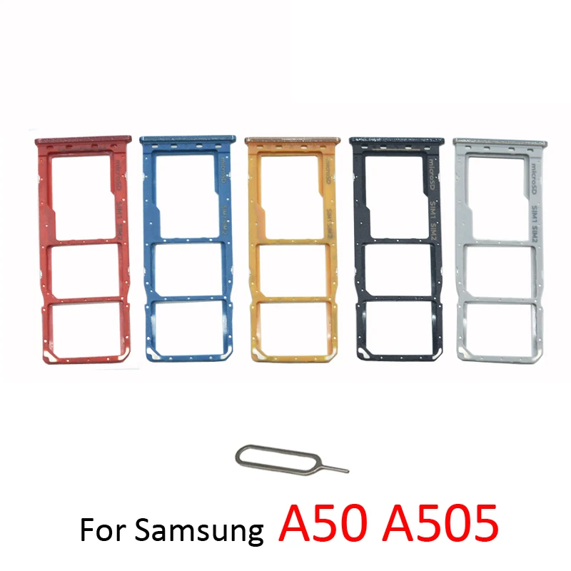 SIM Card Tray Holder For Samsung Galaxy A50 A505F A505FM A505FN Phone New Micro SD Card Slot Adapter Repair Parts