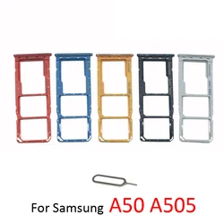 Soporte de bandeja de tarjeta SIM para teléfono Samsung Galaxy A50, A505F, A505FM, A505FN, nuevo adaptador de ranura para tarjeta Micro SD, piezas de reparación