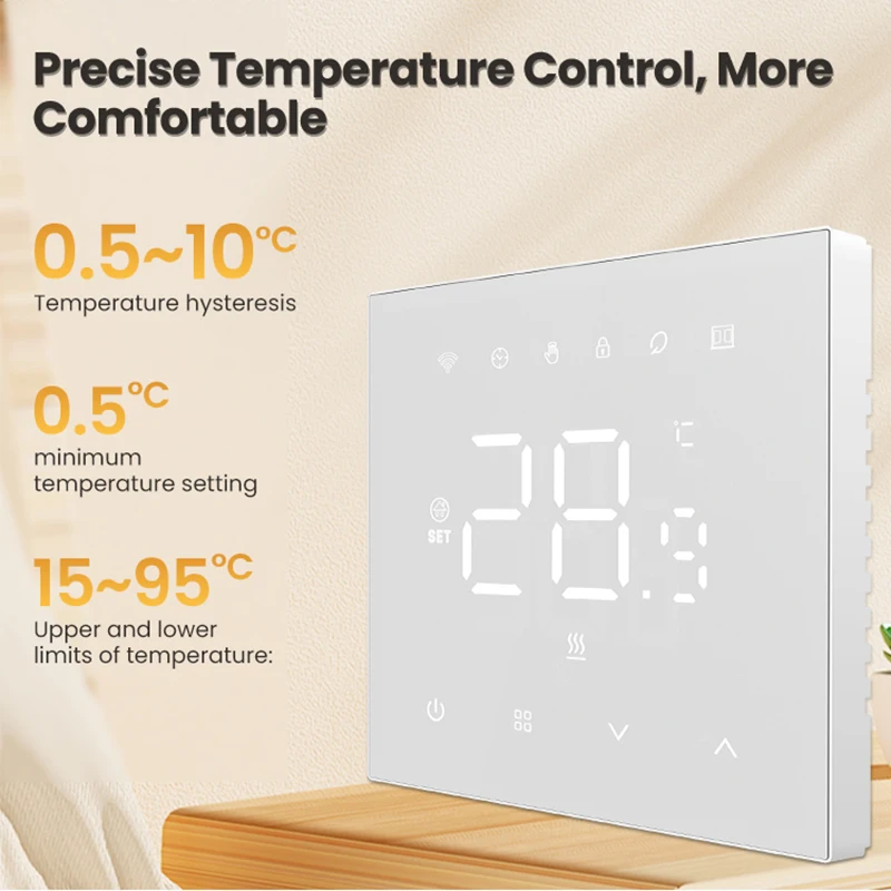 Avatto Tuya Slimme Thermostaat, Wifi Elektrische Verwarming Watergasketel Temperatuurregelaar Werkt Met Google Home Alexa Alice