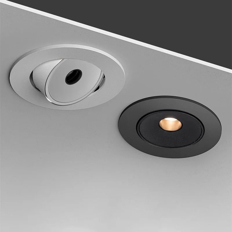 

Small round hole deep anti-glare spotlights, embedded hotel living room and bedroom ceiling lights, adjustable background wall