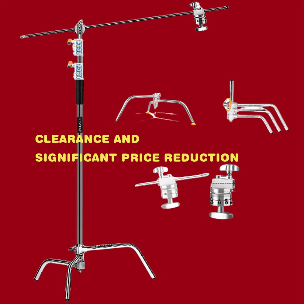 

SH 2.6M Heavy Duty Stainless Steel With Pulley Foldable Tripod Photography C-Stand For Spot Light Softbox Photo Studio