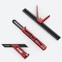 ENJOYWOOD 3PCS Multi-angle Measuring Ruler Square Ruler Metric and Imperial Scale Woodworking Scribing Measure Tools for Marking