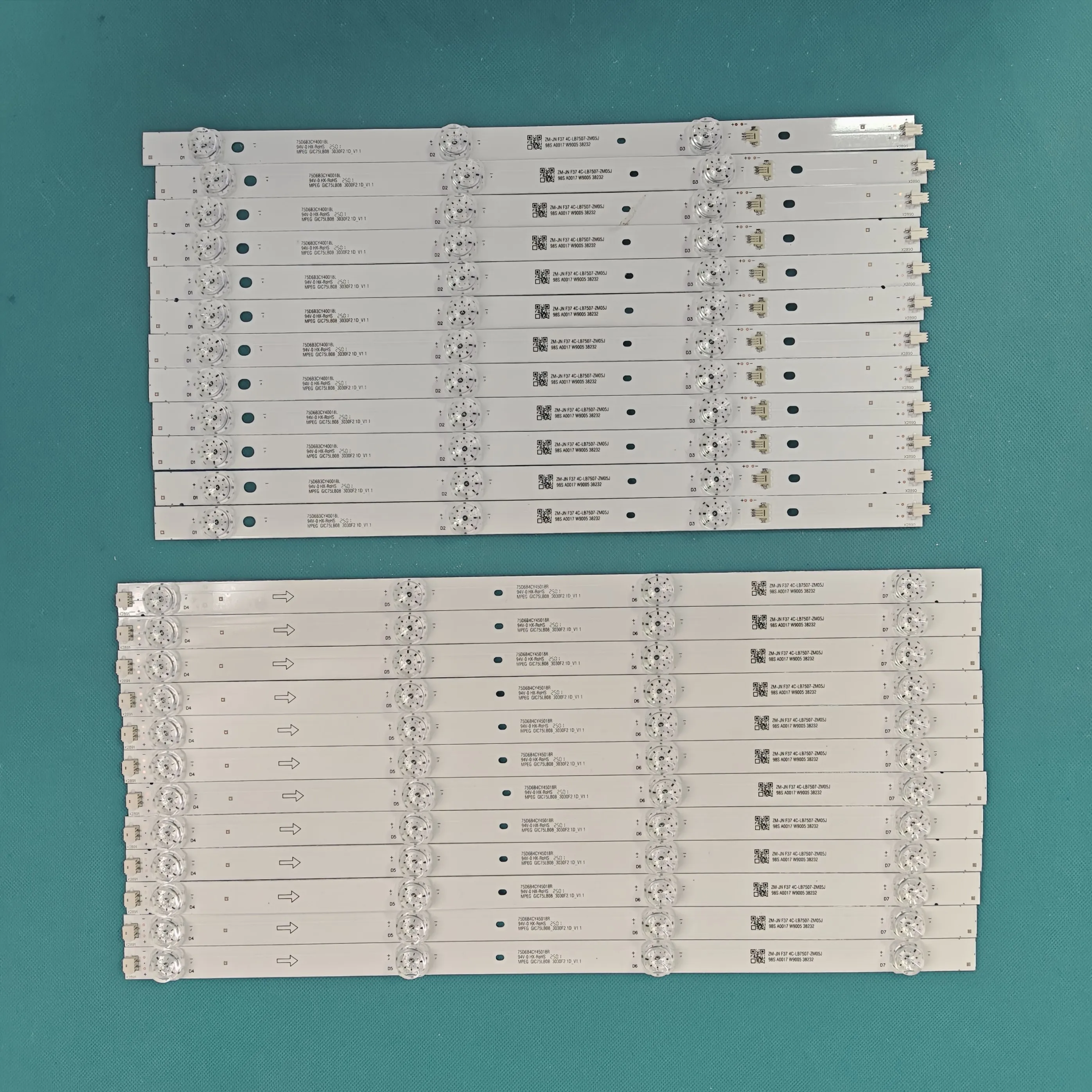 12pcs/set LED Backlight Strip For TCL 75EP660 75EP662 75EP663 75S421 75S423 75S425 75U6800C 75S425LACA 75EB600 75EP662X1