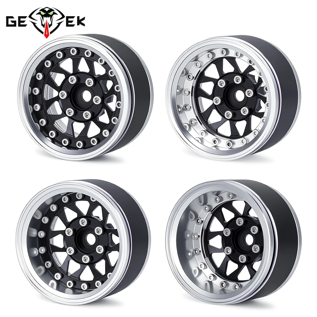 4 قطعة 1.9 الألومنيوم Beadlock جنوط عجلات قابل للتعديل إزاحة 12 مللي متر عرافة ل 1/10 RC الزاحف سيارة TRX4 TRX6 SCX10 90046 GEN7 8 D90 أجزاء