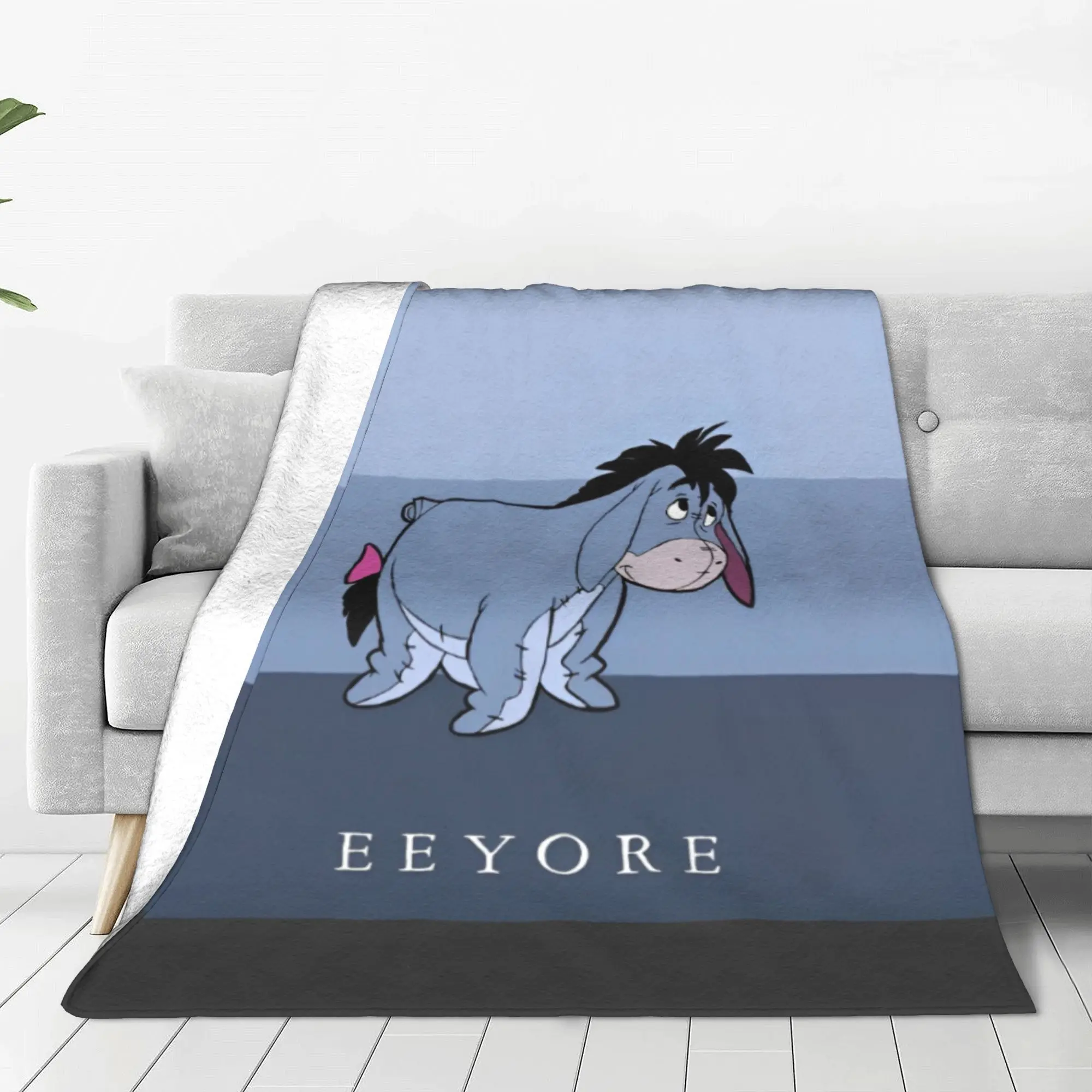 Winnie the Pooh Eeyore Blanket Flannel Cartoon Cute Warm Throw Blankets for Outdoor Home Couch Plush Thin Quilt