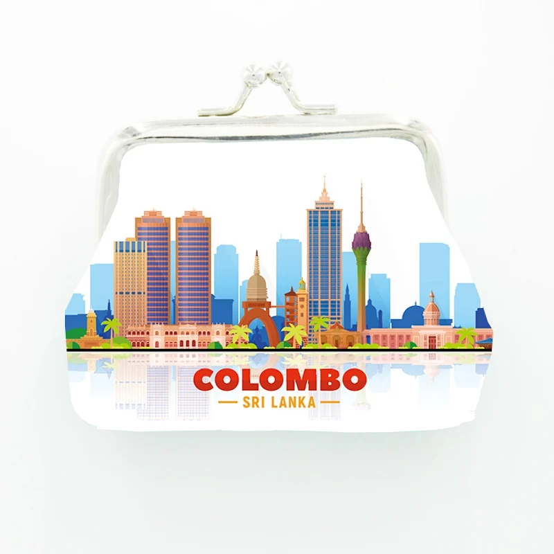 24 Stks/partij Op Maat Gemaakte Pu Lederen Portemonnee Full-Color Print Portemonnee Logo Kunstenaar Ontwerper Sri Lanka Souvenir Groothandel Etui