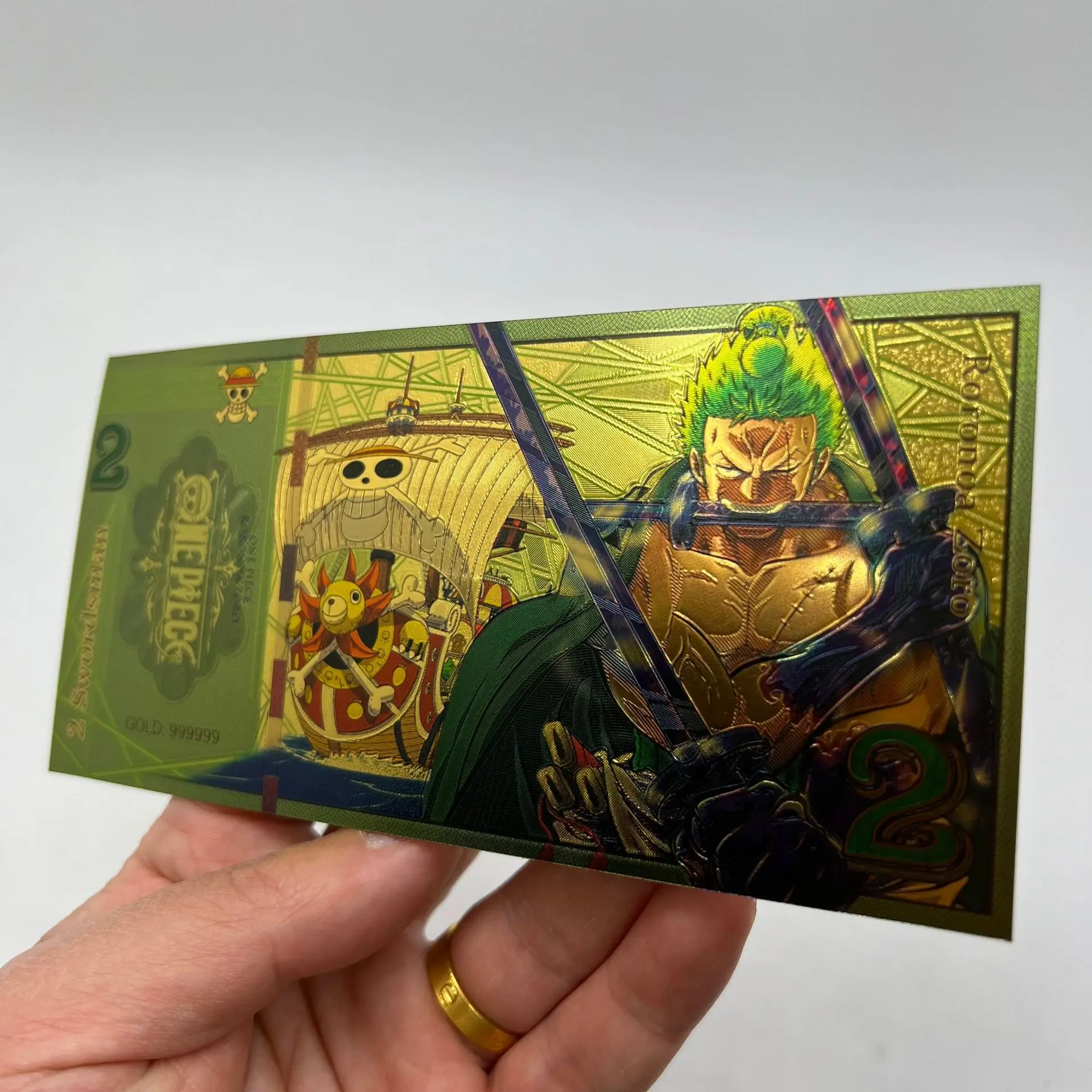 Anime ONE PIECE Golden Cards Luffy Zoro Collections Collectible Commemorative Banknotes CardsToys Cards For Gifts Adults