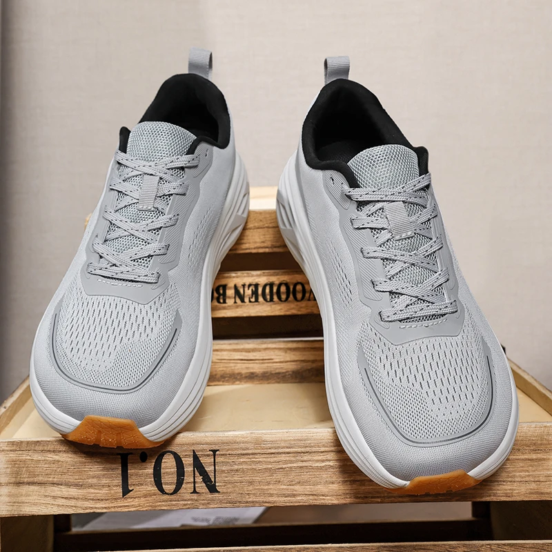 Wide Toe Box Men Barefoot Shoes Breathable Mesh Zero Drop Non‑Slip Rubber Outsole Lightweight Casual Walking Sneakers 46