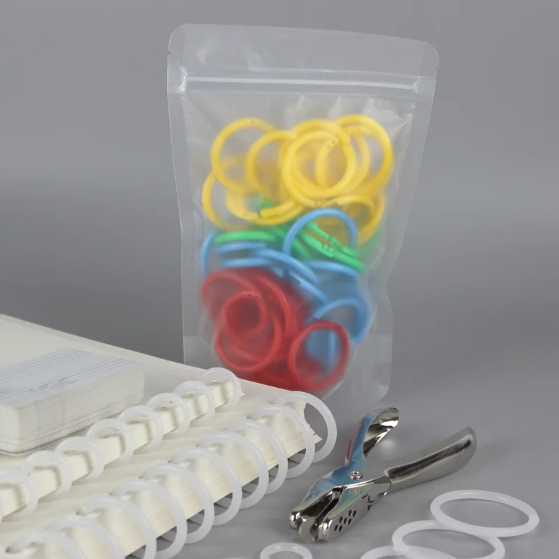 50pcs Loose-leaf Binder Rings Plastic Ring Puncher Ring Buckle Ring Removable Binding Notebook Binder Plastic Ring Book Binding